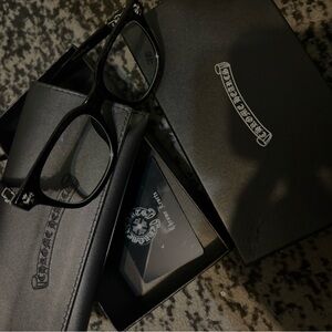 Chrome Hearts Black Glasses with Signature Logo Accents